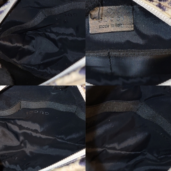 GUCCI by TOM FORD 2000 Navy 9Abstract Floral Canvas Toiletry Pouch Bag Authentic - Picture 9 of 16